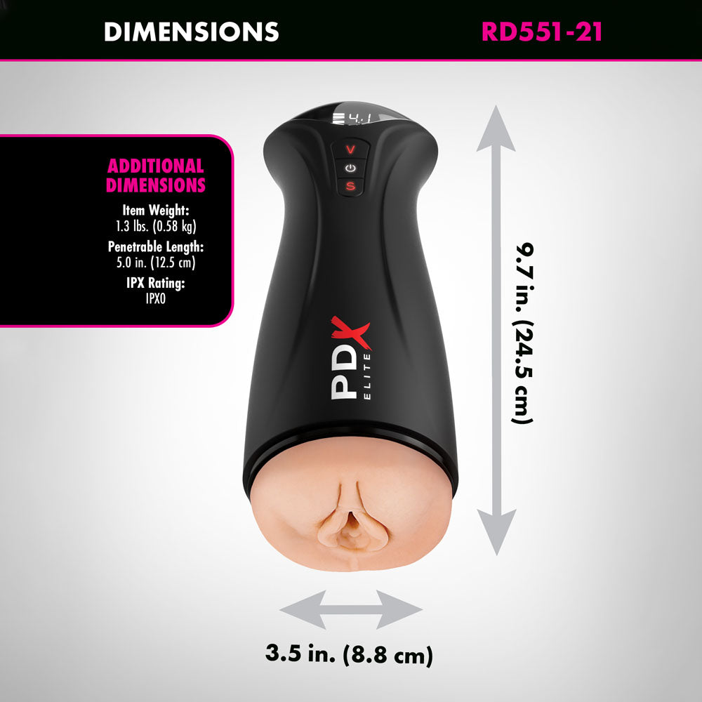 Pipedream PDX Elite Fuck-Gasm Sucking & Vibrating Auto Stroker - Flesh