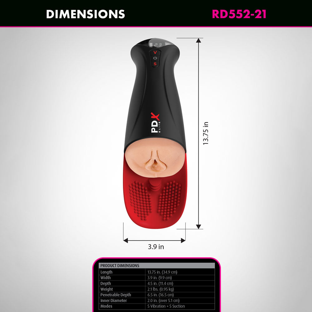 PDX Elite Fap-O-Matic Pro XL - Flesh Vibrating Suction Auto Stroker