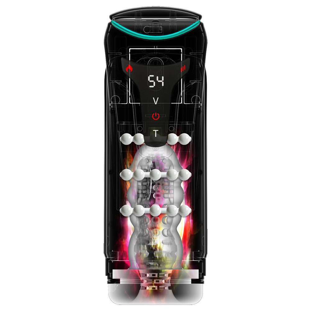 PDX Elite Moto-Bator Pro - Clear Warming Thrusting Vibrating Auto Stroker