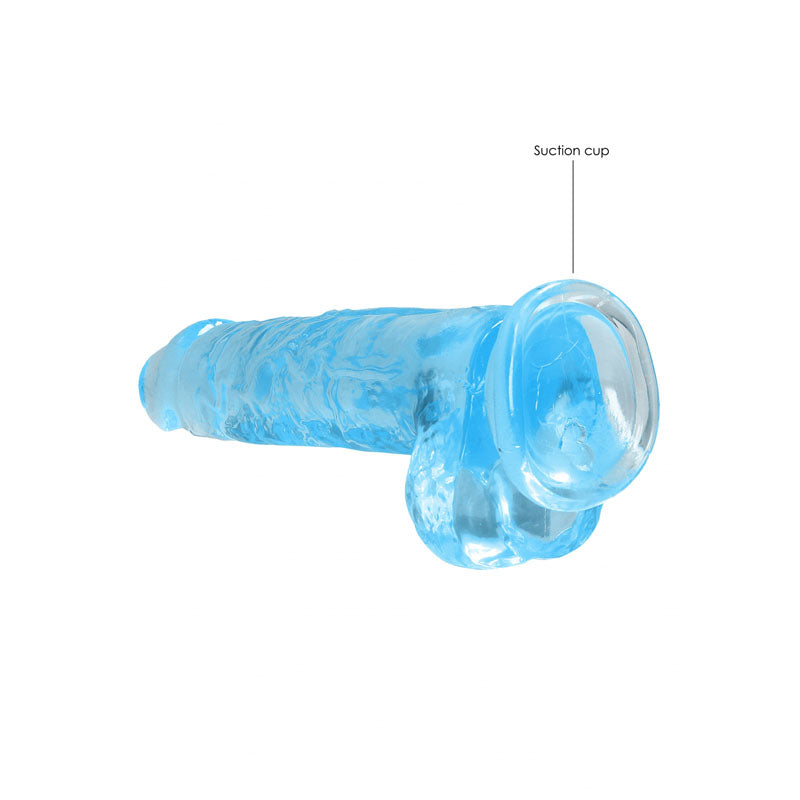 Shots Toys | REALROCK Crystal Clear 8" / 19cm Realistic Dildo with Balls - Blue