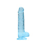 Shots Toys | REALROCK Crystal Clear 8" / 19cm Realistic Dildo with Balls - Blue