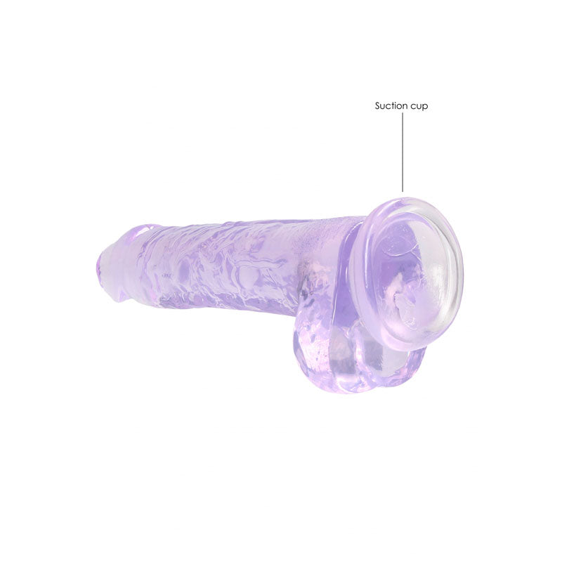 Shots Toys | REALROCK Crystal Clear 8" / 19cm Realistic Dildo with Balls - Purple