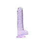 Shots Toys | REALROCK Crystal Clear 8" / 19cm Realistic Dildo with Balls - Purple
