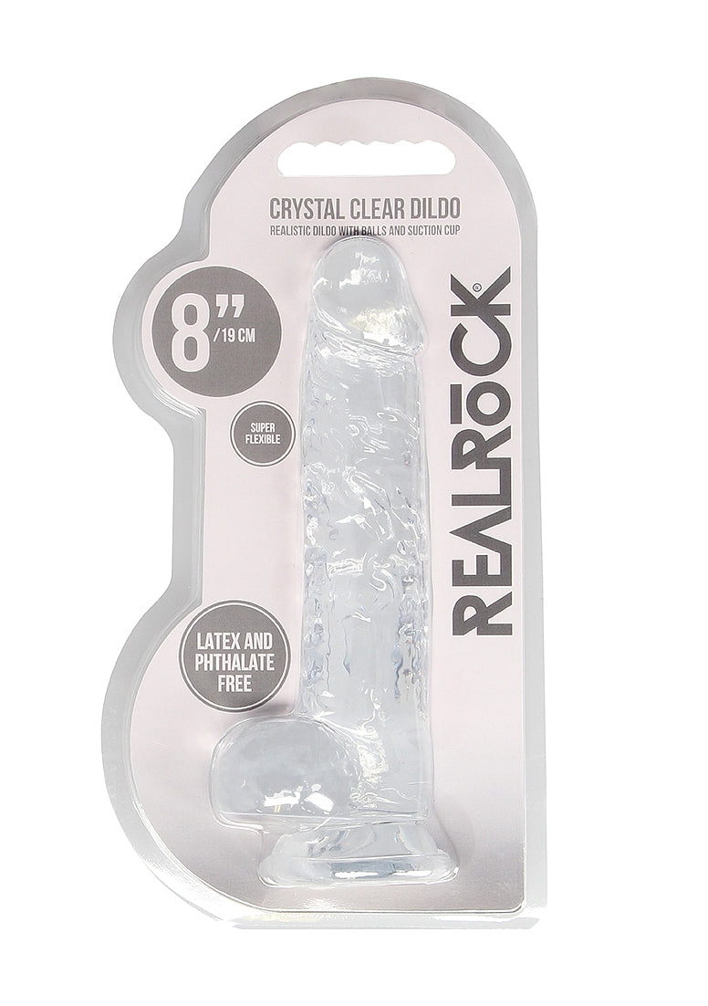 Shots Toys | REALROCK Crystal Clear 8" / 19cm Realistic Dildo with Balls - Transparent