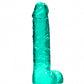 Shots Toys | REALROCK Crystal Clear 8" / 19cm Realistic Dildo with Balls - Turquoise