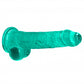 Shots Toys | REALROCK Crystal Clear 8" / 19cm Realistic Dildo with Balls - Turquoise