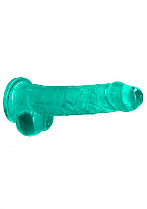Shots Toys | REALROCK Crystal Clear 8" / 19cm Realistic Dildo with Balls - Turquoise