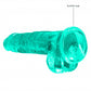 Shots Toys | REALROCK Crystal Clear 8" / 19cm Realistic Dildo with Balls - Turquoise