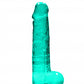Shots Toys | REALROCK Crystal Clear 8" / 19cm Realistic Dildo with Balls - Turquoise