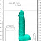 Shots Toys | REALROCK Crystal Clear 8" / 19cm Realistic Dildo with Balls - Turquoise