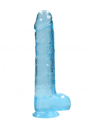 Shots Toys | REALROCK Crystal Clear 9" / 22cm Realistic Dildo with Balls - Blue