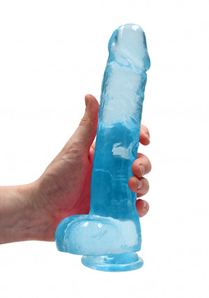 Shots Toys | REALROCK Crystal Clear 9" / 22cm Realistic Dildo with Balls - Blue