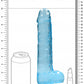 Shots Toys | REALROCK Crystal Clear 9" / 22cm Realistic Dildo with Balls - Blue