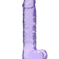 Shots Toys | REALROCK Crystal Clear 9" / 22cm Realistic Dildo with Balls - Purple