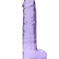 Shots Toys | REALROCK Crystal Clear 9" / 22cm Realistic Dildo with Balls - Purple