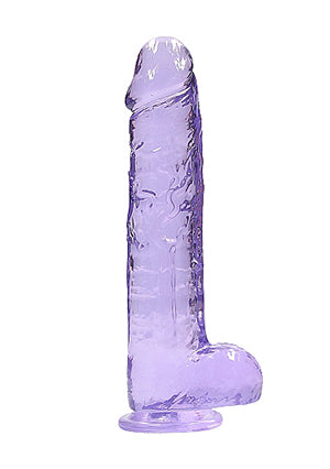Shots Toys | REALROCK Crystal Clear 9" / 22cm Realistic Dildo with Balls - Purple