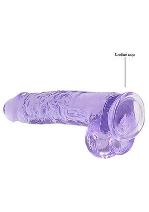 Shots Toys | REALROCK Crystal Clear 9" / 22cm Realistic Dildo with Balls - Purple