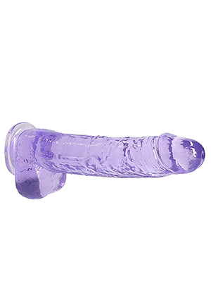 Shots Toys | REALROCK Crystal Clear 9" / 22cm Realistic Dildo with Balls - Purple