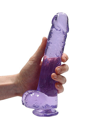 Shots Toys | REALROCK Crystal Clear 9" / 22cm Realistic Dildo with Balls - Purple