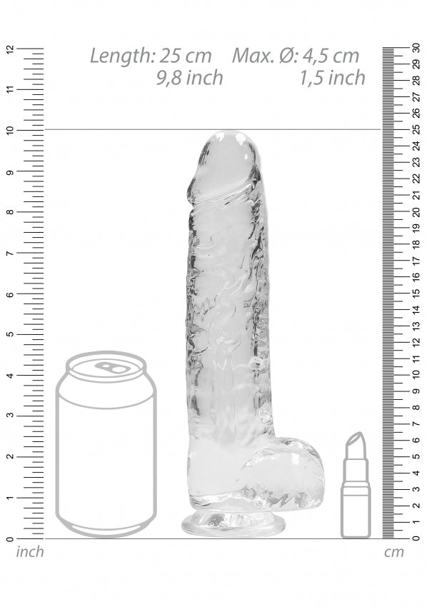 Shots Toys | REALROCK Crystal Clear 9" / 22cm Realistic Dildo with Balls - Transparent