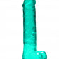 Shots Toys | REALROCK Crystal Clear 9" / 22cm Realistic Dildo with Balls - Turquoise