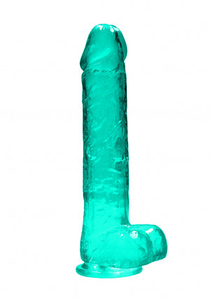 Shots Toys | REALROCK Crystal Clear 9" / 22cm Realistic Dildo with Balls - Turquoise