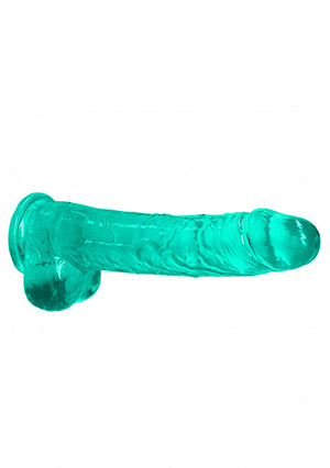 Shots Toys | REALROCK Crystal Clear 9" / 22cm Realistic Dildo with Balls - Turquoise