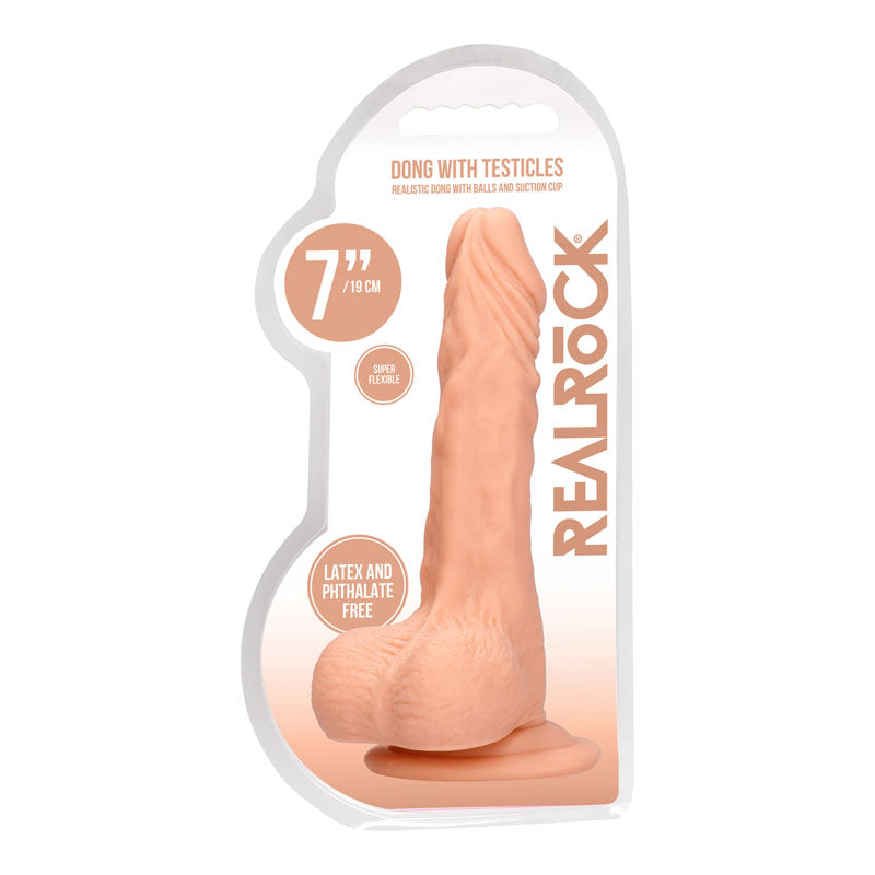 Shots Toys | REALROCK 7" Realistic Dong with Testicles - Flesh 17.8cm Dildo