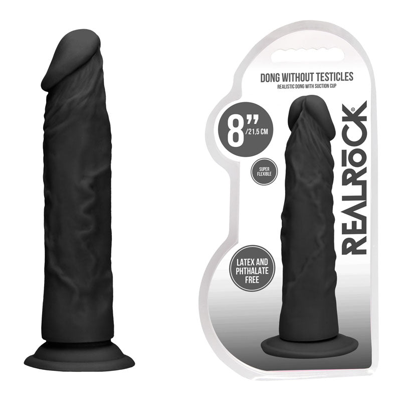 Shots Toys | REALROCK Realistic Dildo Dong without Testicles 8" / 20cm Black