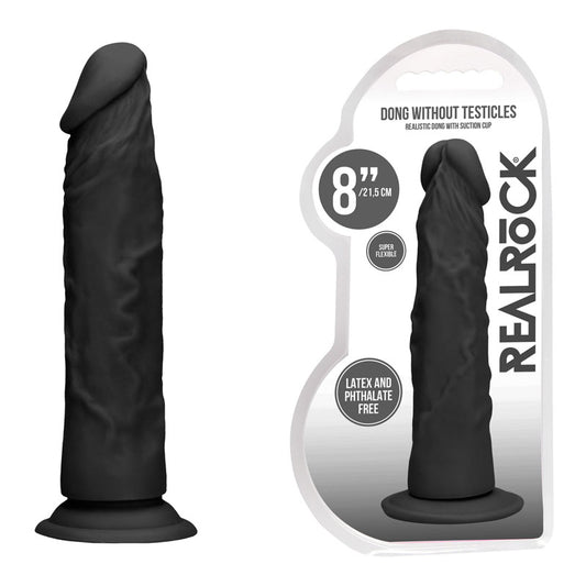 Shots Toys | REALROCK Realistic Dildo Dong without Testicles 8" / 20cm Black