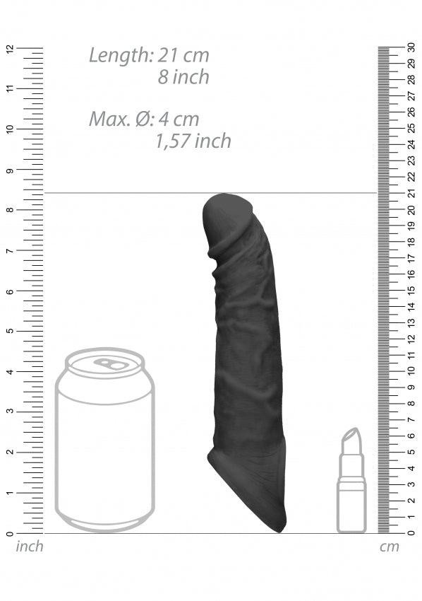 Shots Toys | REALROCK Penis Sleeve 8" - Black