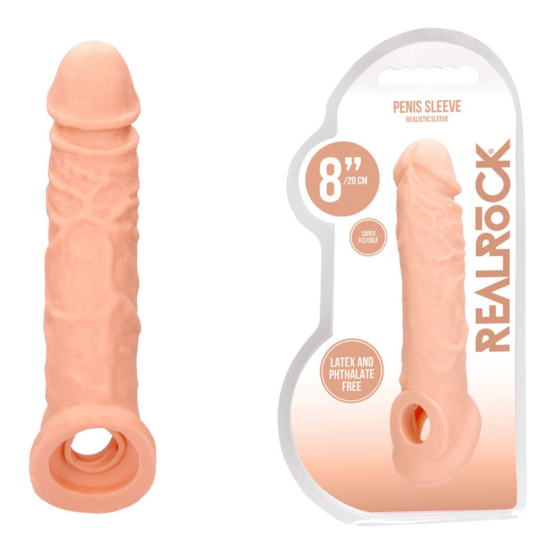 Shots Toys | REALROCK Realistic Penis Sleeve 8" - Flesh