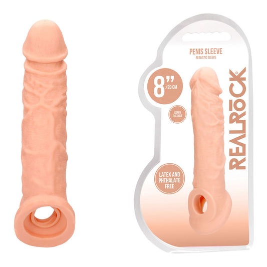 Shots Toys | REALROCK Realistic Penis Sleeve 8" - Flesh