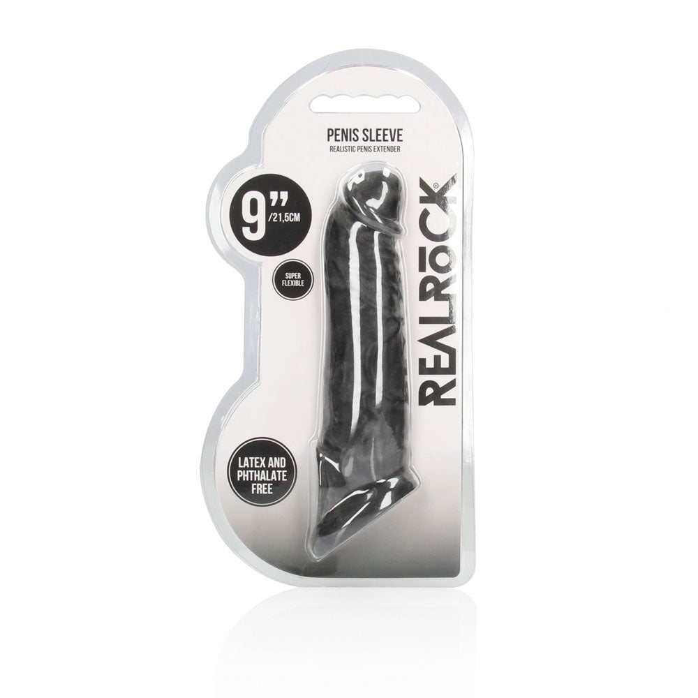 Shots Toys | REALROCK Realistic Penis Sleeve 9" - Black