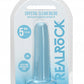 Shots Toys | REALROCK Crystal Clear 5" / 13.5cm Non Realistic Dildo with Suction Cup - Blue
