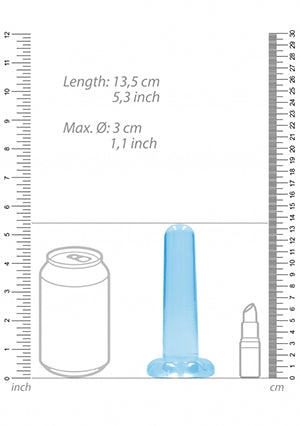 Shots Toys | REALROCK Crystal Clear 5" / 13.5cm Non Realistic Dildo with Suction Cup - Blue
