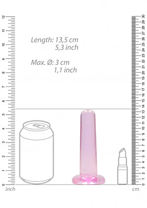 Shots Toys | REALROCK Crystal Clear 5" / 13.5cm Non Realistic Dildo with Suction Cup - Pink