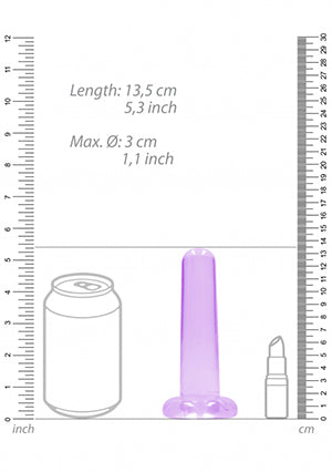 Shots Toys | REALROCK Crystal Clear 5" / 13.5cm Non Realistic Dildo with Suction Cup - Purple