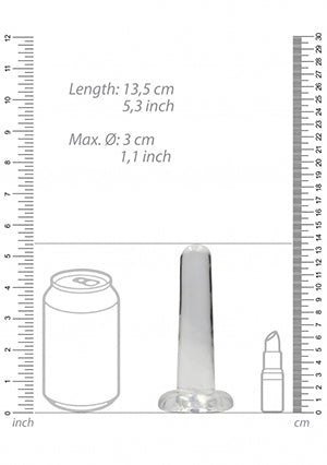 Shots Toys | REALROCK Crystal Clear 5" / 13.5cm Non Realistic Dildo with Suction Cup - Transparent