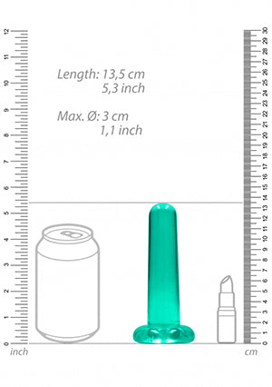 Shots Toys | REALROCK Crystal Clear 5" / 13.5cm Non Realistic Dildo with Suction Cup - Turquoise