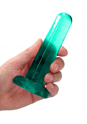 Shots Toys | REALROCK Crystal Clear 5" / 13.5cm Non Realistic Dildo with Suction Cup - Turquoise