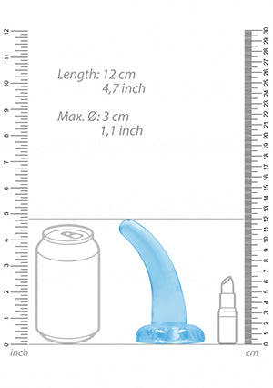 Shots Toys | REALROCK Crystal Clear 5" / 12cm Non Realistic Dildo with Suction Cup - Blue