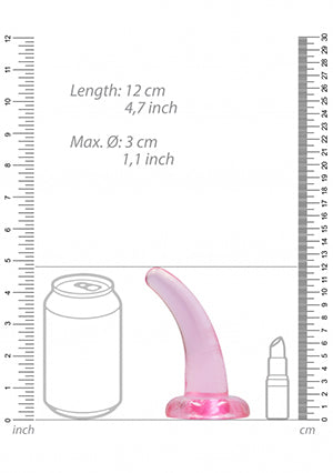 Shots Toys | REALROCK Crystal Clear 5" / 12cm Non Realistic Dildo with Suction Cup - Pink