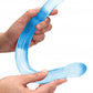 Shots Toys | REALROCK Crystal Clear Double Dildo 17" / 42cm Non Realistic - Blue