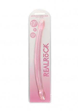 Shots Toys | REALROCK Crystal Clear Double Dildo 17" / 42cm Non Realistic - Pink