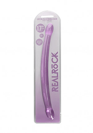 Shots Toys | REALROCK Crystal Clear Double Dildo 17" / 42cm Non Realistic - Purple