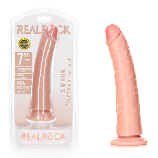 Shots Toys | REALROCK Realistic Slim Dildo with Suction Cup - Flesh 20.5cm (8") Dong