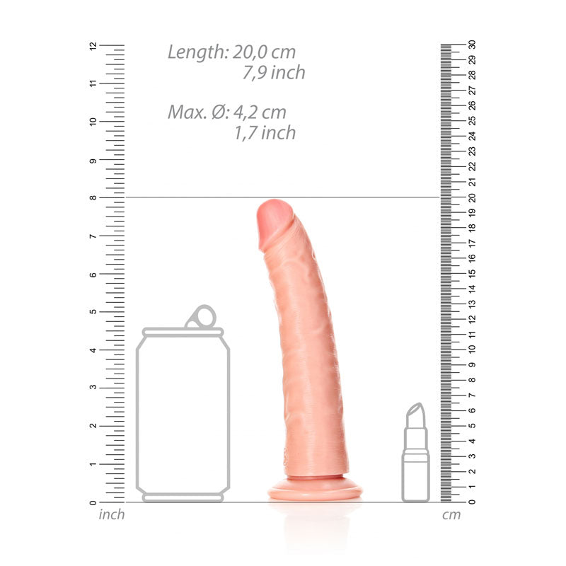 Shots Toys | REALROCK Realistic Slim Dildo with Suction Cup - Flesh 20.5cm (8") Dong