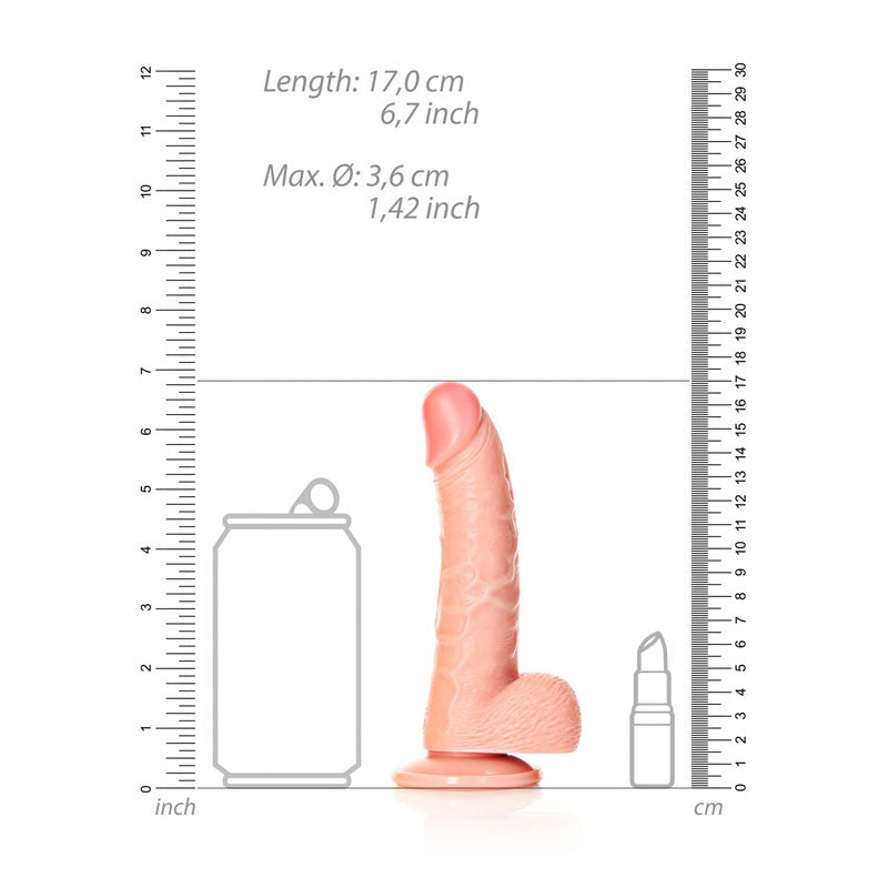 Shots Toys | REALROCK Realistic Regular Curved Dong with Balls - Flesh 15.5cm (6") Dildo