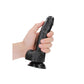 Shots Toys | REALROCK Realistic Regular Curved Dong with Balls - Black 18cm (7") Dildo
